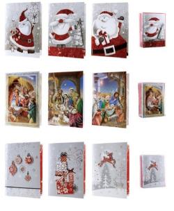 Opakowanie Karnet Boże Narodzenie A5 grający 3D 12 sztuk mix