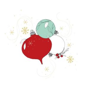 Opakowanie Karnet Swarovski kwadrat CL3201 Święta Bombki