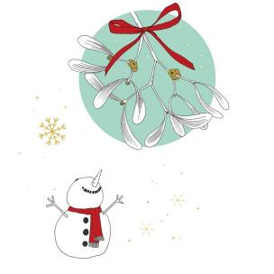 Opakowanie Karnet Swarovski kwadrat CL3206 Święta Bałwan