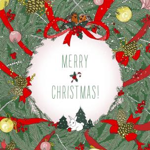 Opakowanie Karnet Swarovski kwadrat Święta Życzenia