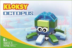 Opakowanie Klocki Kloksy Zwierzęta ośmiornica 57 elementów