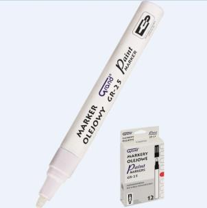 Opakowanie Marker olejowy biały GR-25 (12szt) GRAND