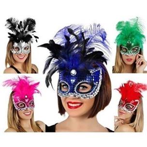 Opakowanie Maska z piórami i cekinami mix