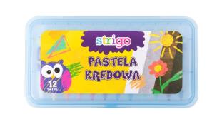 Pastele kredowe 12 kolorów STRIGO. Wydawca: Strigo. Multiszop.pl Opakowanie Pastele kredowe 12 kolorów STRIGO