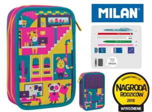 Opakowanie Piórnik MILAN 2-poziomowy z wyposażeniem UNDERGROUND róż