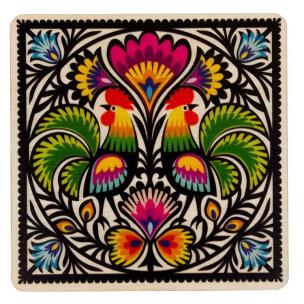 Opakowanie Podkładka drewniana - dwa koguty eko tło FOLKSTAR