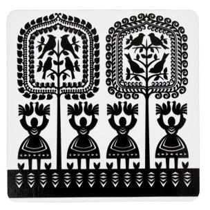 Opakowanie Podkładka drewniana - kurpiowska białe tło