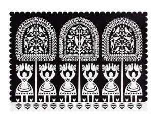 Opakowanie Podkładka filc - mała kurpie czarna FOLKSTAR