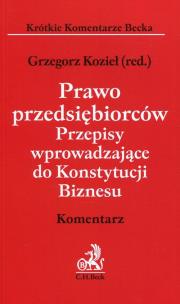 Opakowanie Prawo przedsiębiorców Przepisy wprowadzające do Konstytucji Biznesu