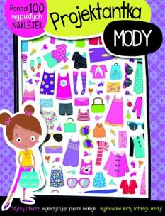 Okładka książki Projektantka mody, książeczka z ponad 100 wypukłymi naklejkami