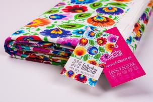 Opakowanie Tkanina bawełna - łowicka biała 2,5m FOLKSTAR