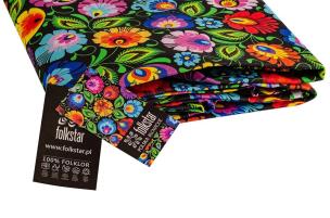 Opakowanie Tkanina bawełna - łowicka czarna 5m FOLKSTAR