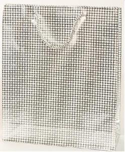 Opakowanie Torebka prezentowa L srebrna krata 0287-02