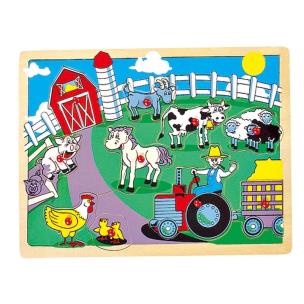 Opakowanie Układanka drewniana Farma uchwyty