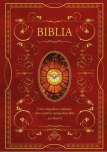Okładka książki Biblia z obwolutą - wizerunek Ducha Święteg