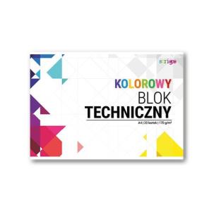 Opakowanie Blok techniczny kolorowy A4/20K (10szt) STRIGO