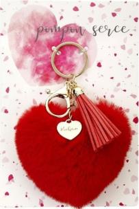 Opakowanie Brelok - pompon serce. Kocham (czerwone)