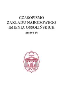 Okładka książki Czasopismo Zakładu Narodowego im. Ossolińskich, zeszyt 29