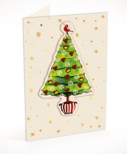 Opakowanie Karnet C6 naklejany + koperta Święta Choinka