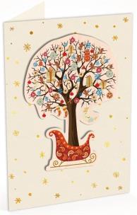 Opakowanie Karnet C6 naklejany + koperta Święta Drzewko