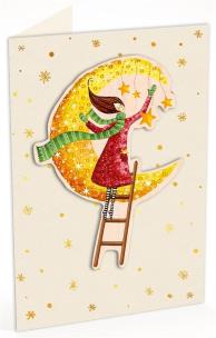 Opakowanie Karnet C6 naklejany + koperta Święta Kobieta i księżyc