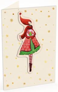 Opakowanie Karnet C6 naklejany + koperta Święta Kobieta ze szklaną kulą