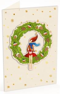 Opakowanie Karnet C6 naklejany + koperta Święta Wieniec