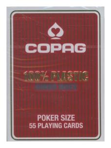 Karty do gry Copag 100% Plastic Poker size Jumbo Index czerwone. Wydawca: Cartamundi. Multiszop.pl Opakowanie Karty do gry Copag 100% Plastic Poker size Jumbo Index czerwone