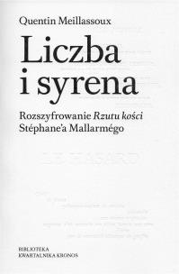 Okładka książki Liczba i syrena. Rozszyfrowanie Rzutu kości...