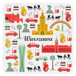 Opakowanie Podkładka korkowa FOLK - Warszawa symbole