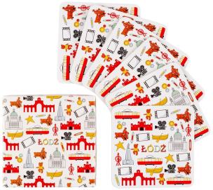 Opakowanie Podkładki korkowe FOLK - Łódź symbole (6 szt.)