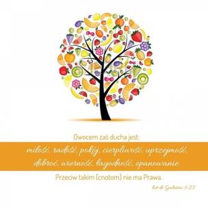 Opakowanie Podstawka korkowa - Owocem zaś Ducha są