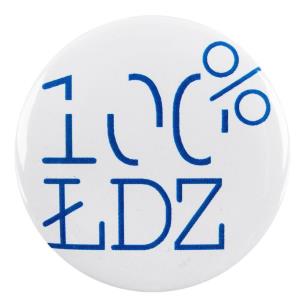 Opakowanie Przypinka mała - 100% Łódź biała 37 mm FOLKSTAR