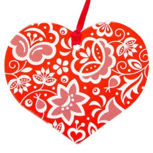 Opakowanie Zawieszka na choinkę - serce kujawskie czerwone