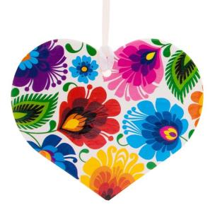 Opakowanie Zawieszka na choinkę - serce łowickie białe