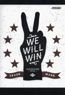 Opakowanie Zeszyt A5  w kratkę 60 kartek We will win