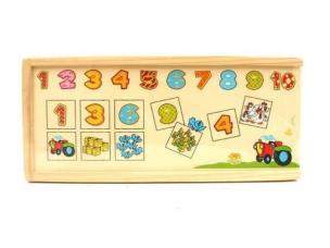 Opakowanie Domino drewniane - Cyfry