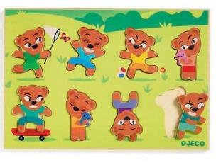 Opakowanie Drewniane puzzle - Dopasuj Misia