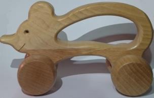 Opakowanie Drewniane zwierzątko na kółkach - Myszka