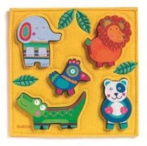 Opakowanie Drewniano - filcowa układanka Dżungla