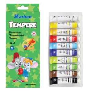 Opakowanie Farby Tempera 12ml 10 kolorów Mały Szewczyk - KARBON