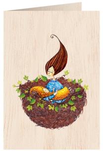 Opakowanie Karnet drewniany C6 + koperta Gniazdo