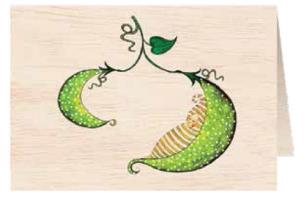 Opakowanie Karnet drewniany C6 + koperta Narodziny fasolka