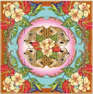 Opakowanie Karnet kwadrat z kopertą Leopards & Hummingbirds