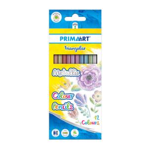 Okładka książki Kredki ołówkowe metaliczne trójkątne 12 kol.