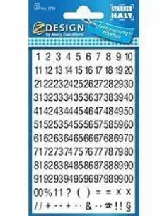 Opakowanie Naklejki czarne liczby na białym tle - 5mm
