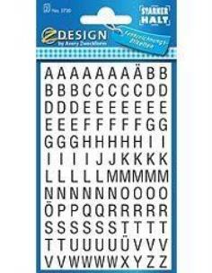 Opakowanie Naklejki czarne litery na białym tle - 6,5mm