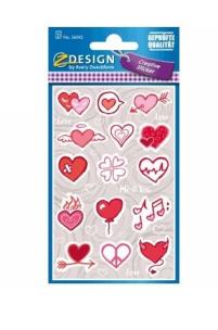 Opakowanie Naklejki papierowe - Serca