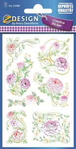 Opakowanie Naklejki z kwiatami - Pastelowe Róże