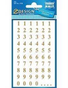 Opakowanie Naklejki złote cyfry - 7,5mm